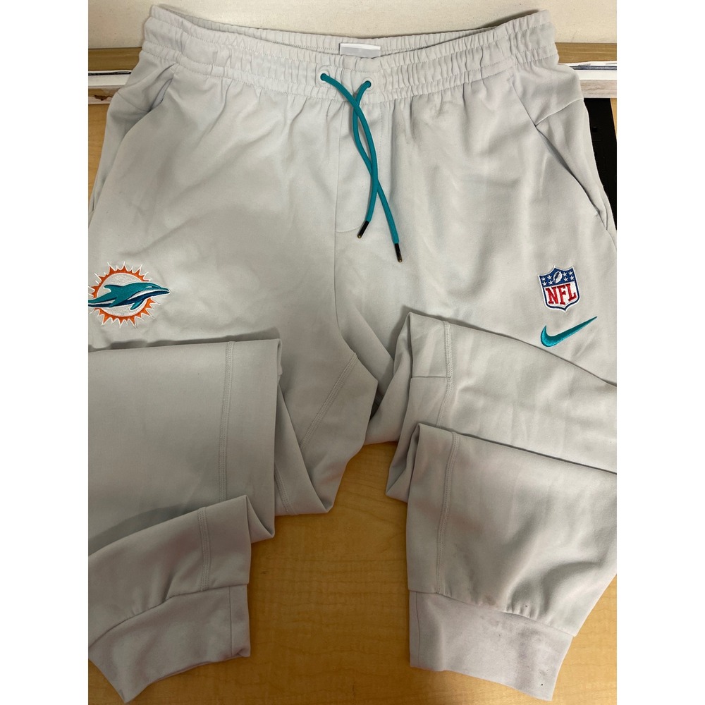 Nike Miami Dolphins NFL Dri-FIT Grey Joggers Mens Large Alexander Martin Team